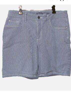 Lee Rider Shorts 6 Women’s Blue & White Stripe Stretch 5 Pocket